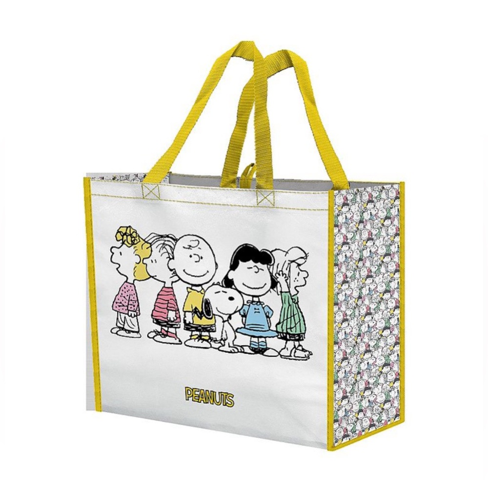 Peanuts Character Jumbo Tote Bag with Yellow Handles Collectible